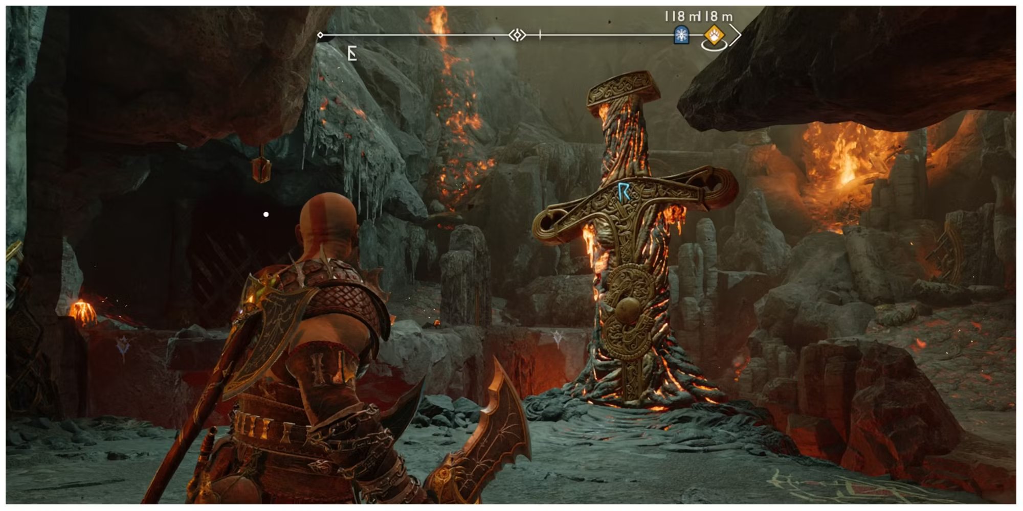 God of War Ragnarok Localização das Brasas Ardentes Critical Hits