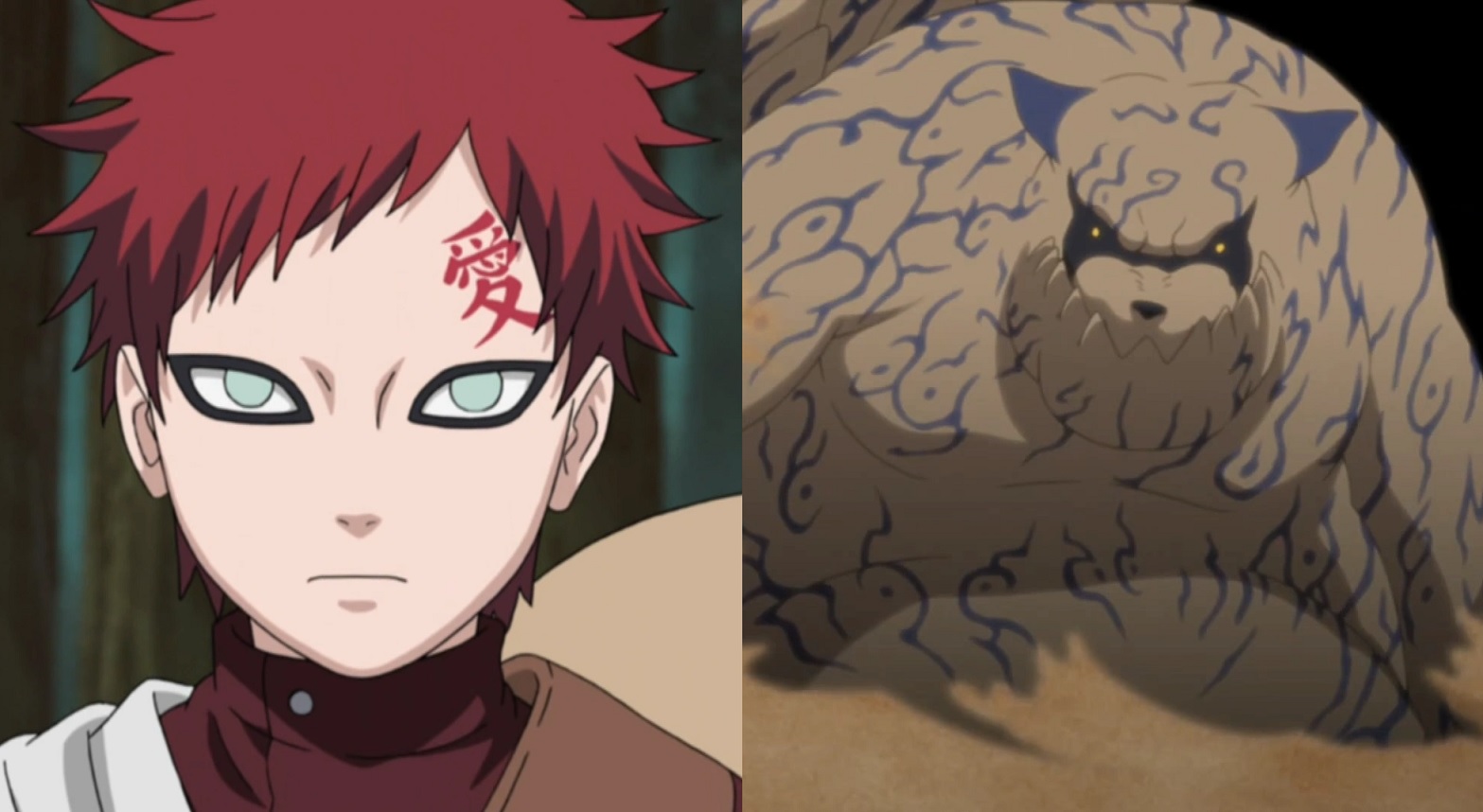 Naruto - Por que Gaara tem contornos pretos ao redor dos olhos?