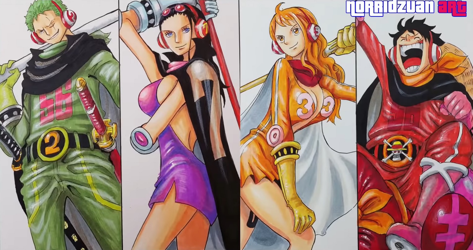 One Piece - Artista imaginou como seriam os Chapéus de Palha com trajes da Germa 66