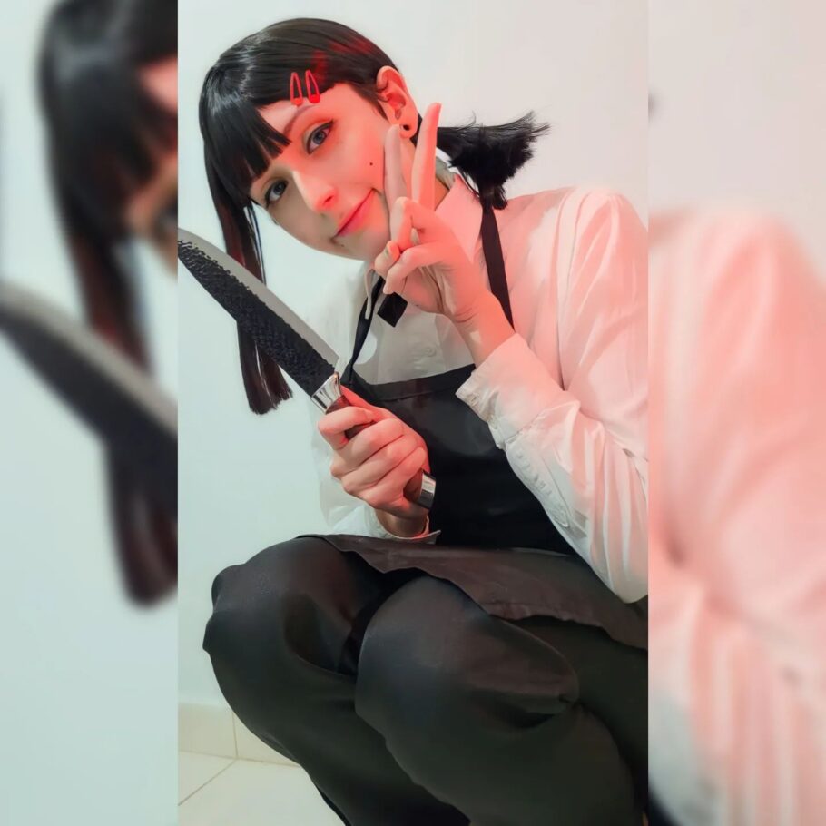 Brasileira viic___k fez um lindo cosplay da Kobeni de Chainsaw Man