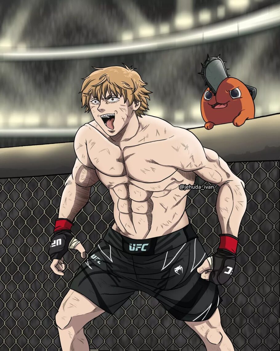 Artista imaginou Denji de Chainsaw Man como um lutador de UFC da vida real