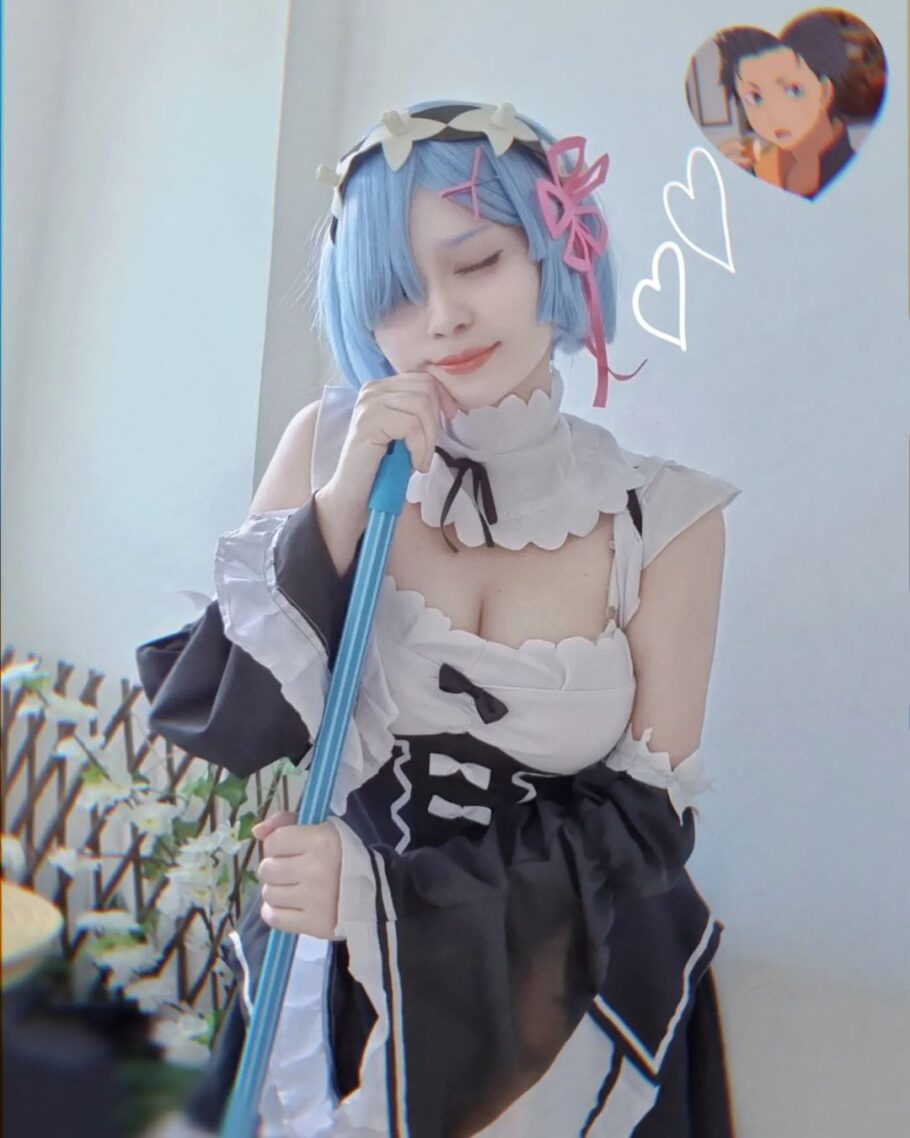 Brasileira purai.prih fez um lindo cosplay da Rem de Re: Zero