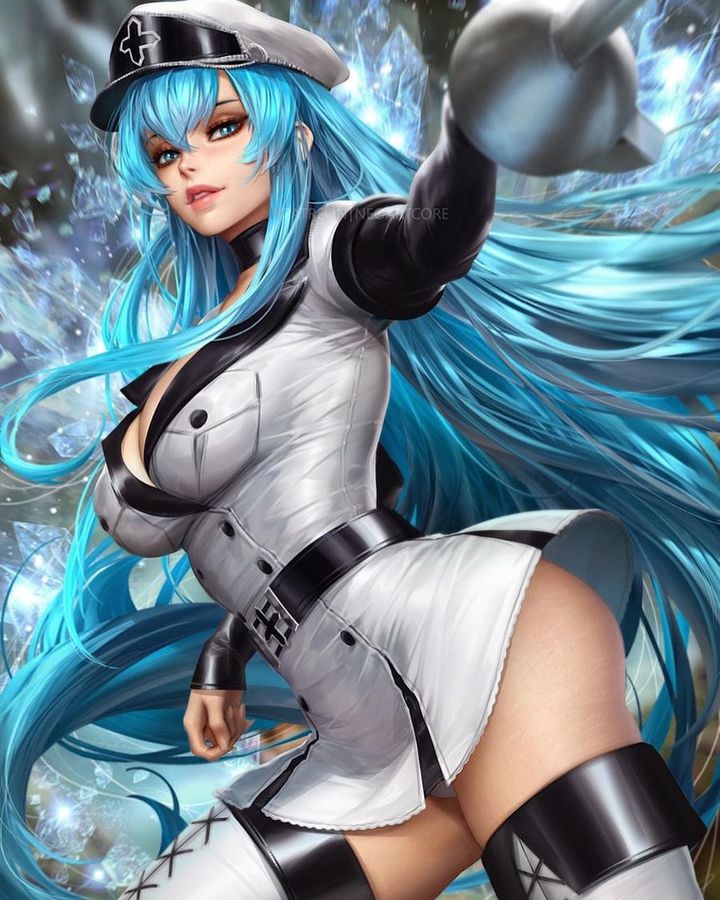 Artista fã de Akame Ga Kill reimaginou a Esdeath em uma arte semi-realista incrível