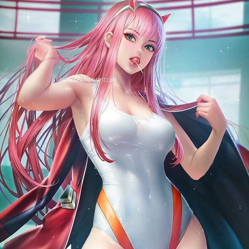 Artista fã de Darling in The Franxx reimaginou a Zero Two em uma arte semi-realista impressionante