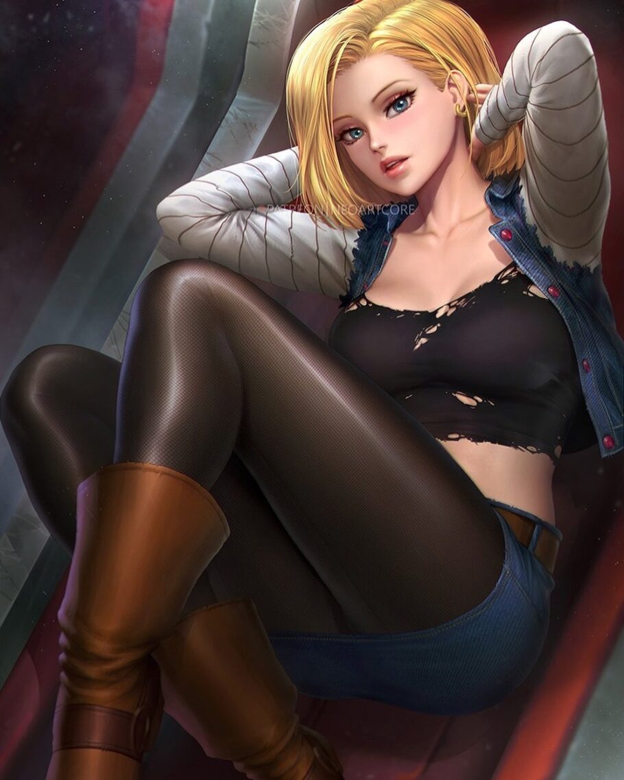 Artista fã de Dragon Ball reimaginou a Android 18 em uma arte semi-realista impressionante