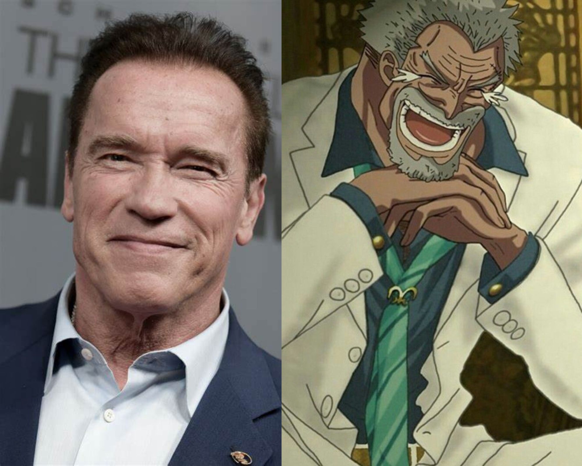 Arnold Schwarzenegger se torna Garp em uma incrível transformação feita por fã de One Piece