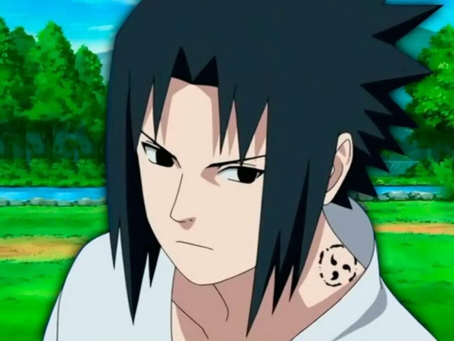 Sasuke marca da maldição ativada.