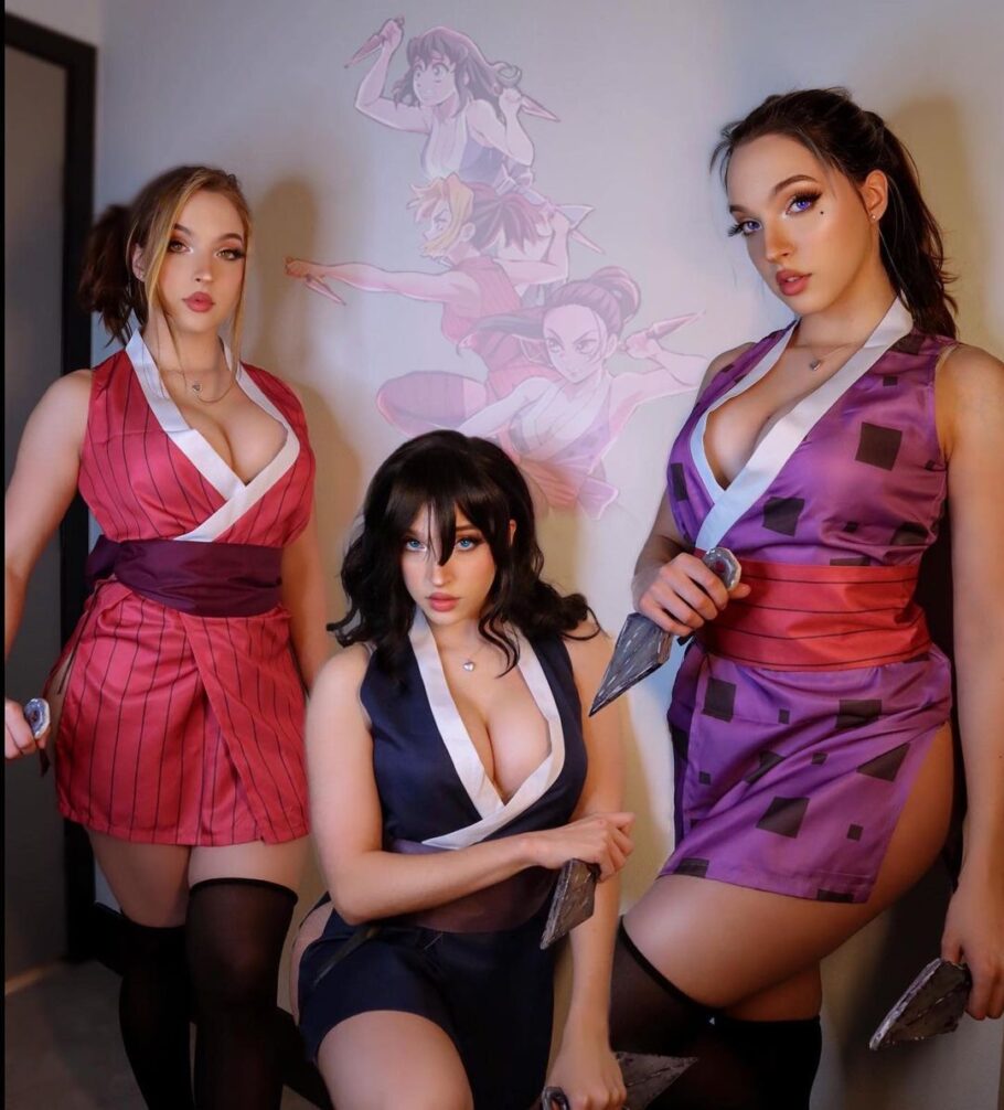 Cosplayer vai deixar você triplamente apaixonado ao recriar as 3 esposas de Uzui de Demon Slayer