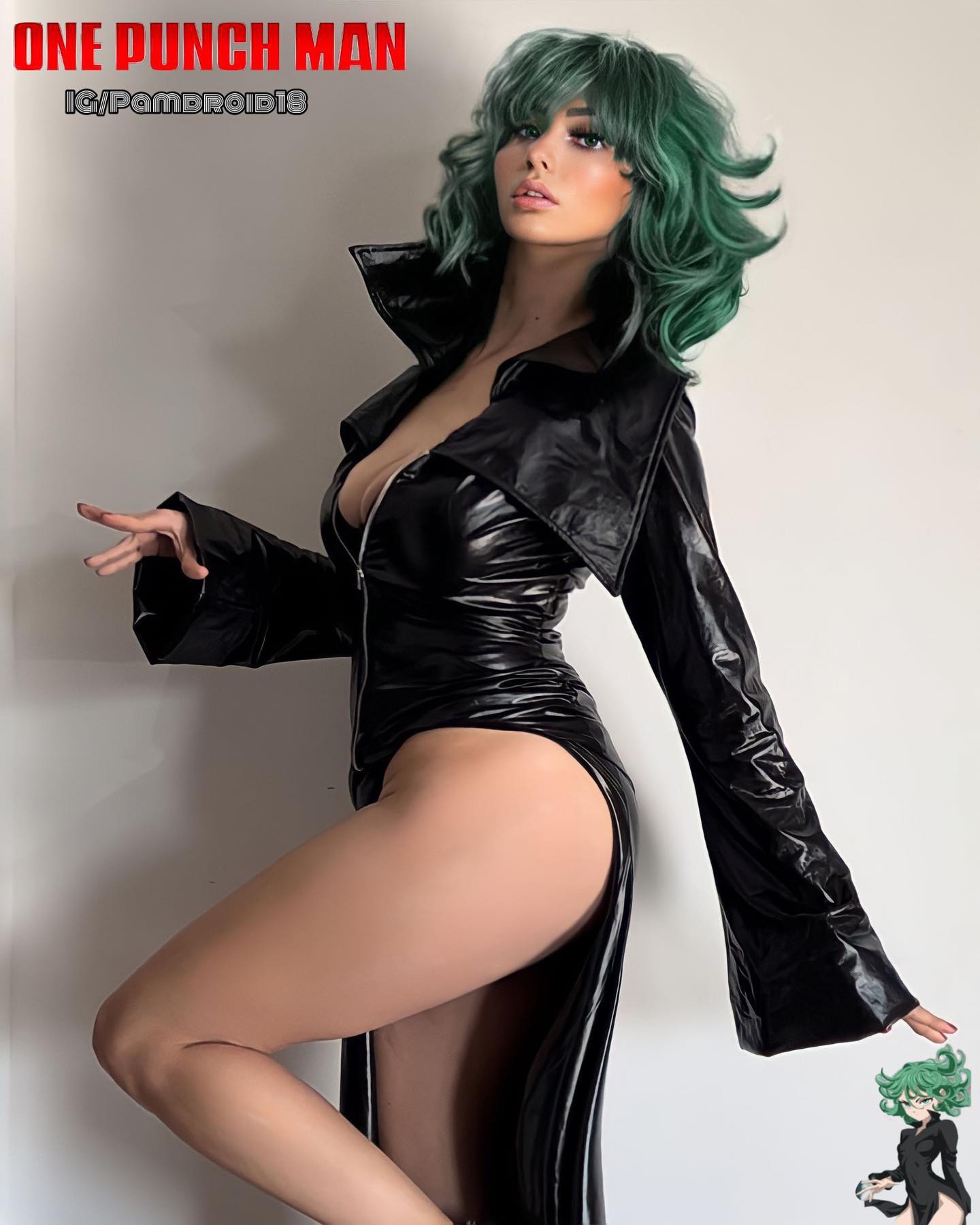 Modelo fascina com surreal e atraente cosplay da Tatsumaki de One