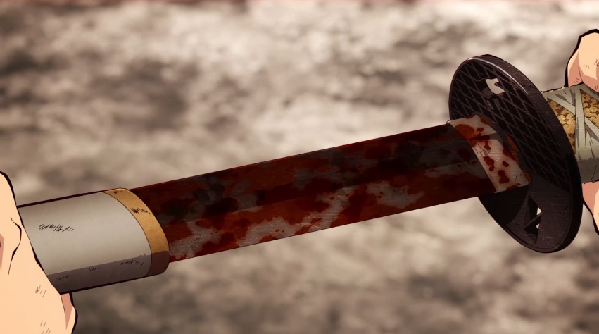 A revelação do estado da espada de 300 anos em Demon Slayer: 3ª Temporada, episódio 03