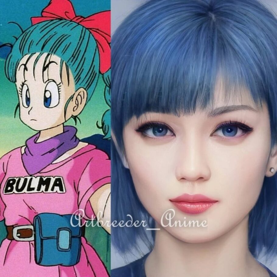 Artista mostrou como seria o visual da Bulma de Dragon Ball na vida real