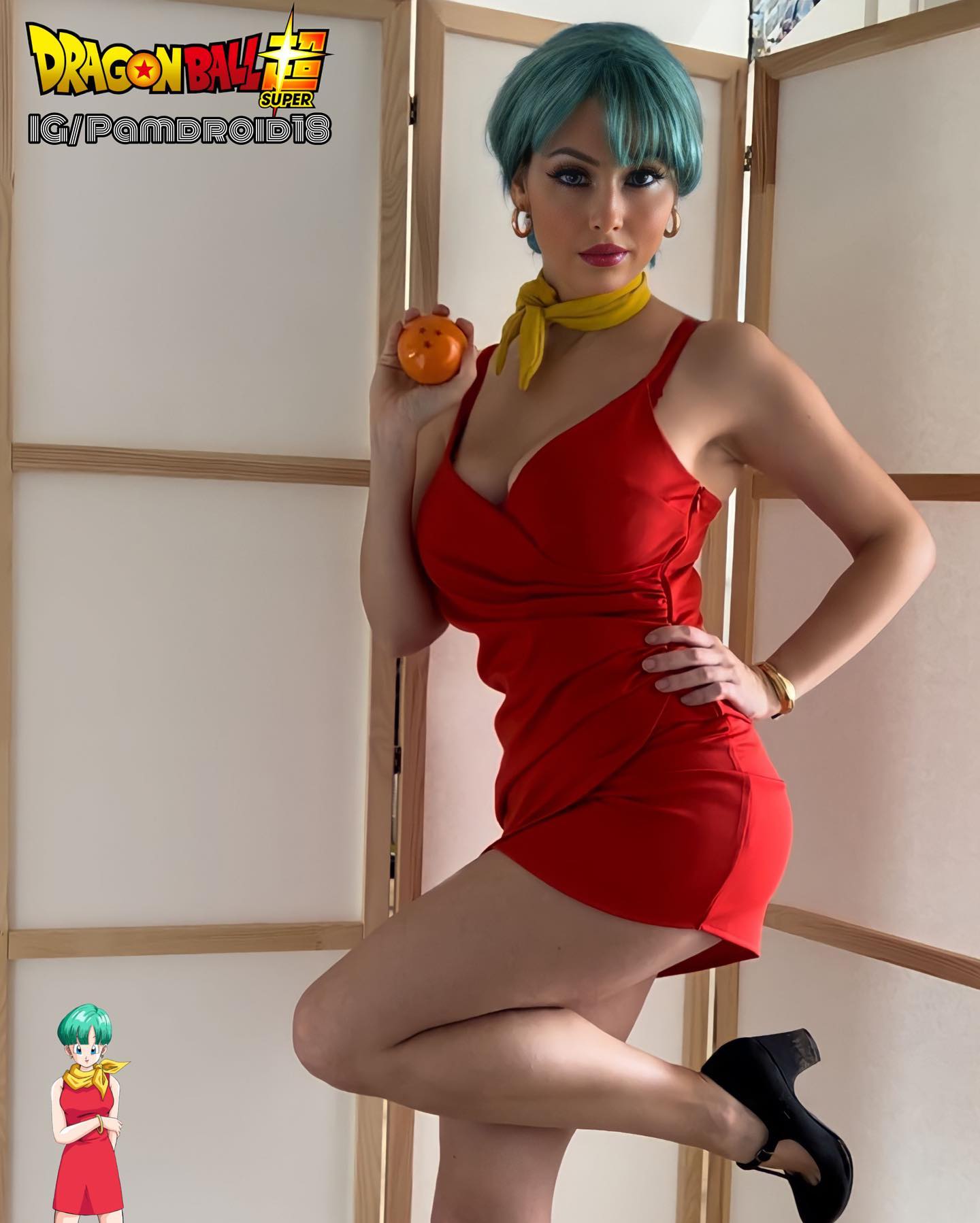 Modelo pamdroid18 fez um apaixonante cosplay de Bulma de Dragon Ball