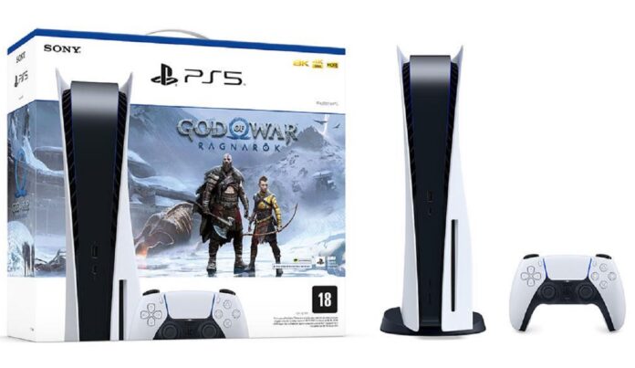 PlayStation 5 com God of War Ragnarok por R$ 3.959,12 na Amazon