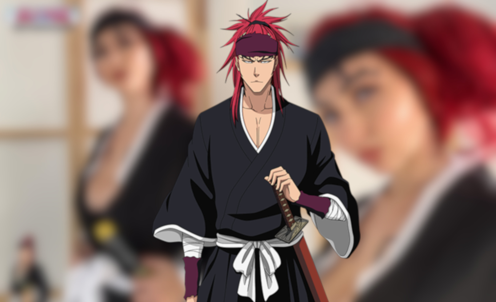 Cosplayer imaginou como seria uma versão feminina de Renji Abarai de Bleach