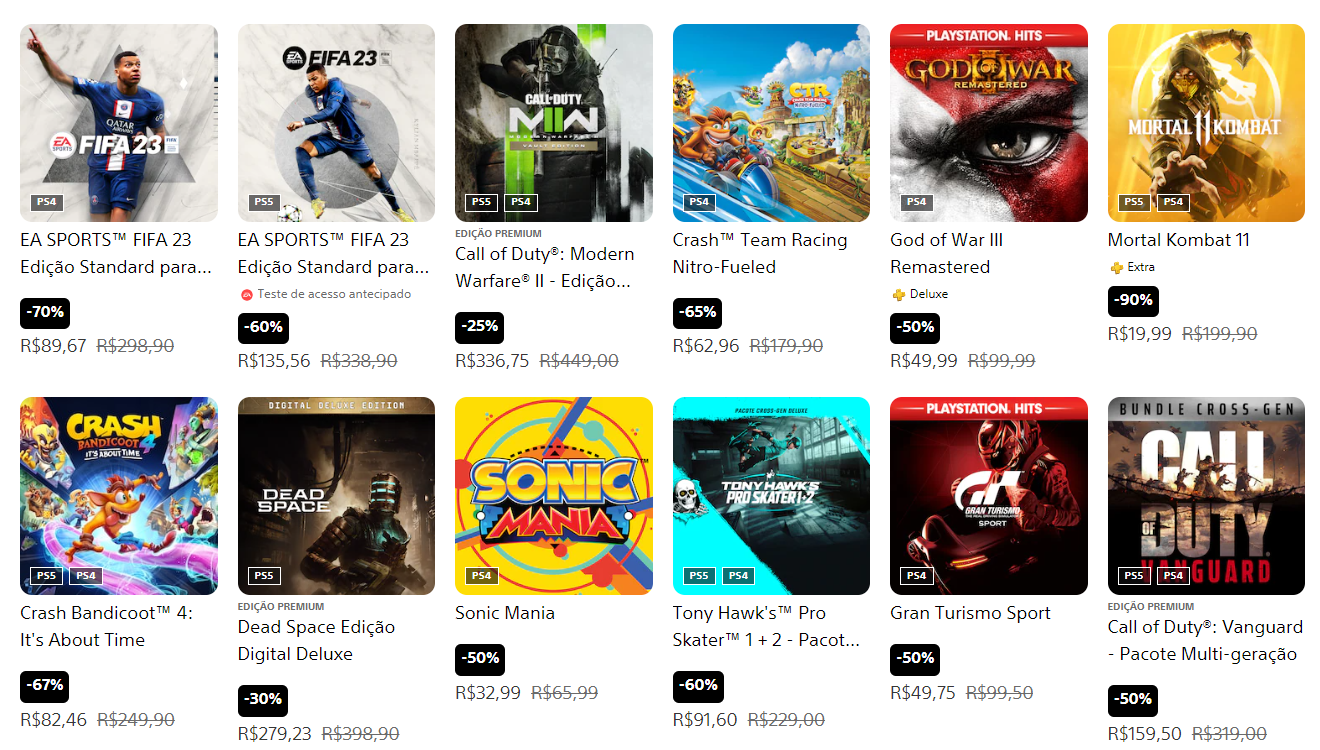 Campanha Grandes Jogos, Grandes Ofertas ativa na PlayStation Store