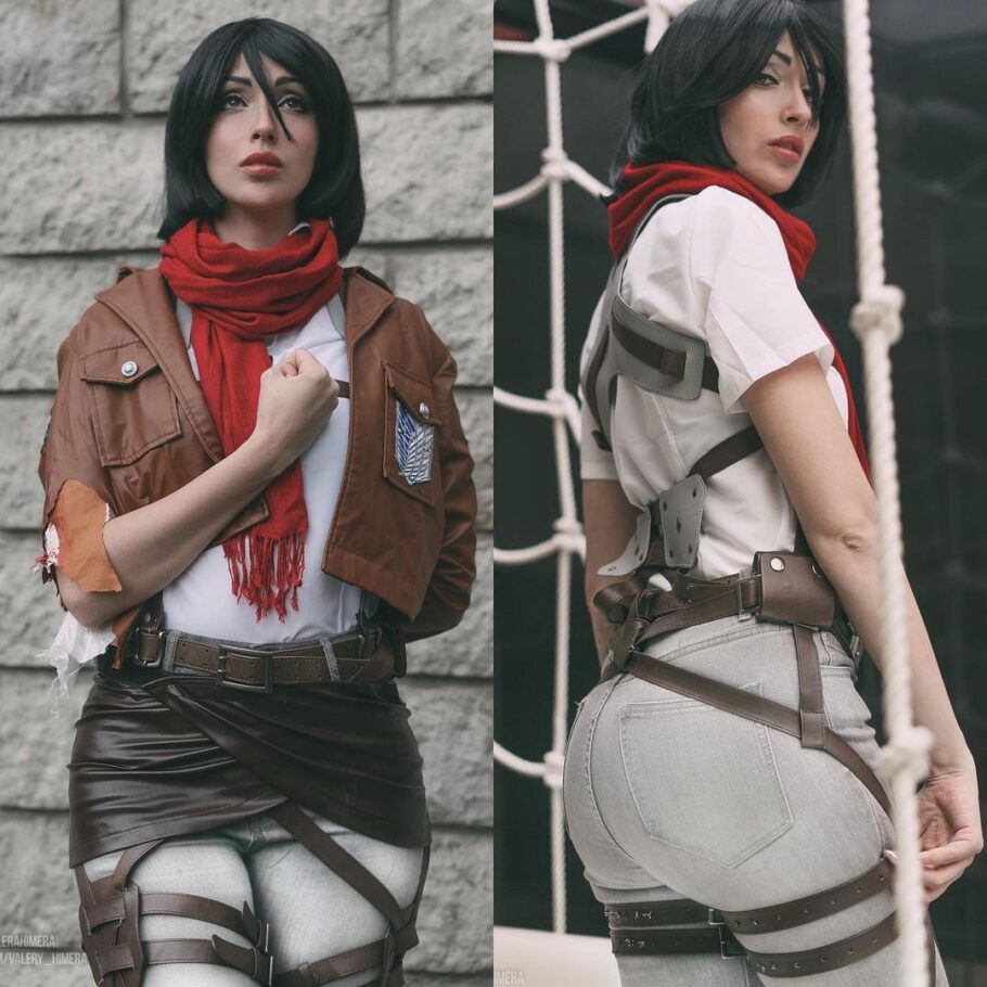 Modelo valery_himera fez um encantador cosplay da Mikasa de Attack on Titan