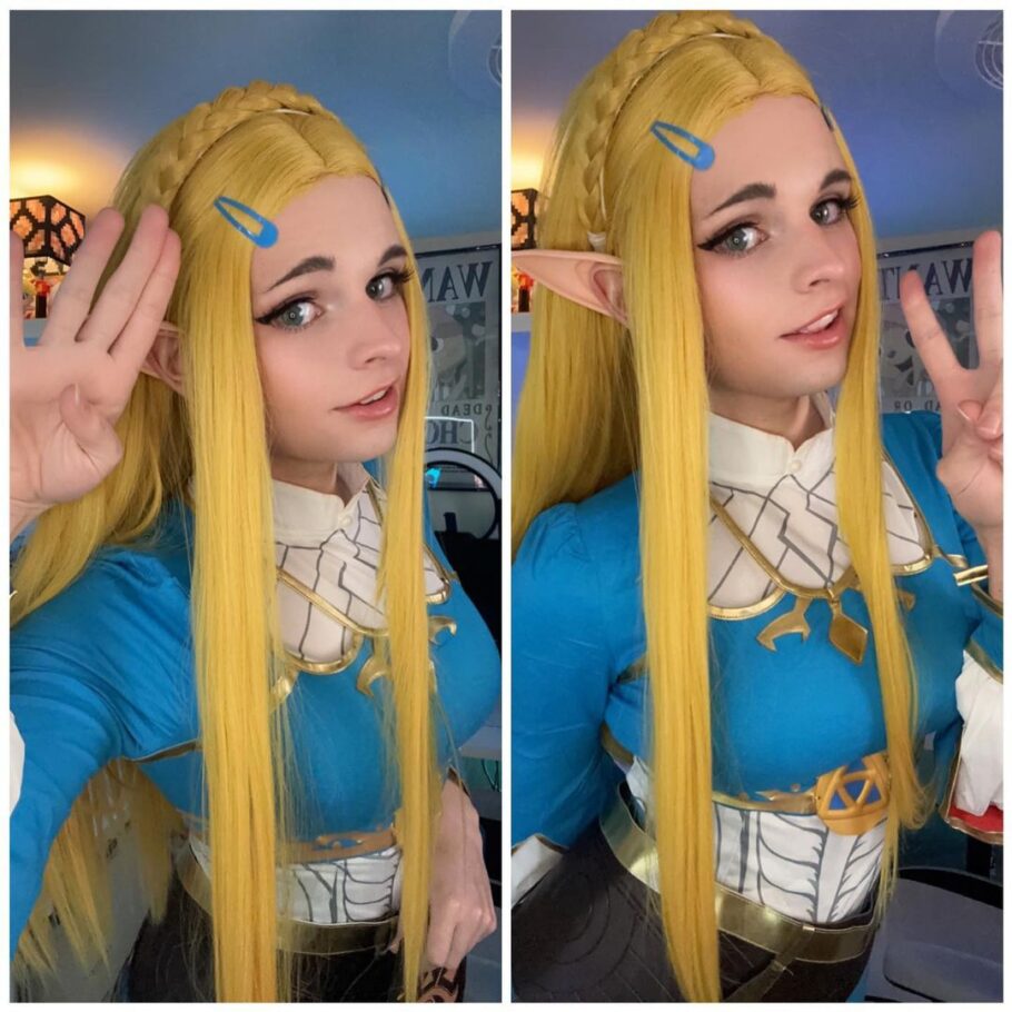 Modelo its_peachybunnn encanta com um atraente cosplay da Princesa Zelda!