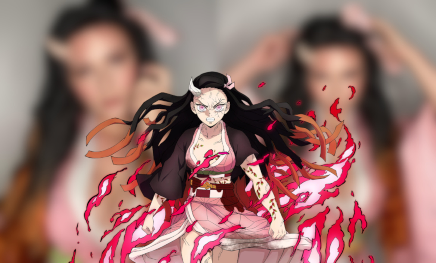 Cosplayer recriou de forma impecável a versão transformada de Nezuko de Demon Slayer