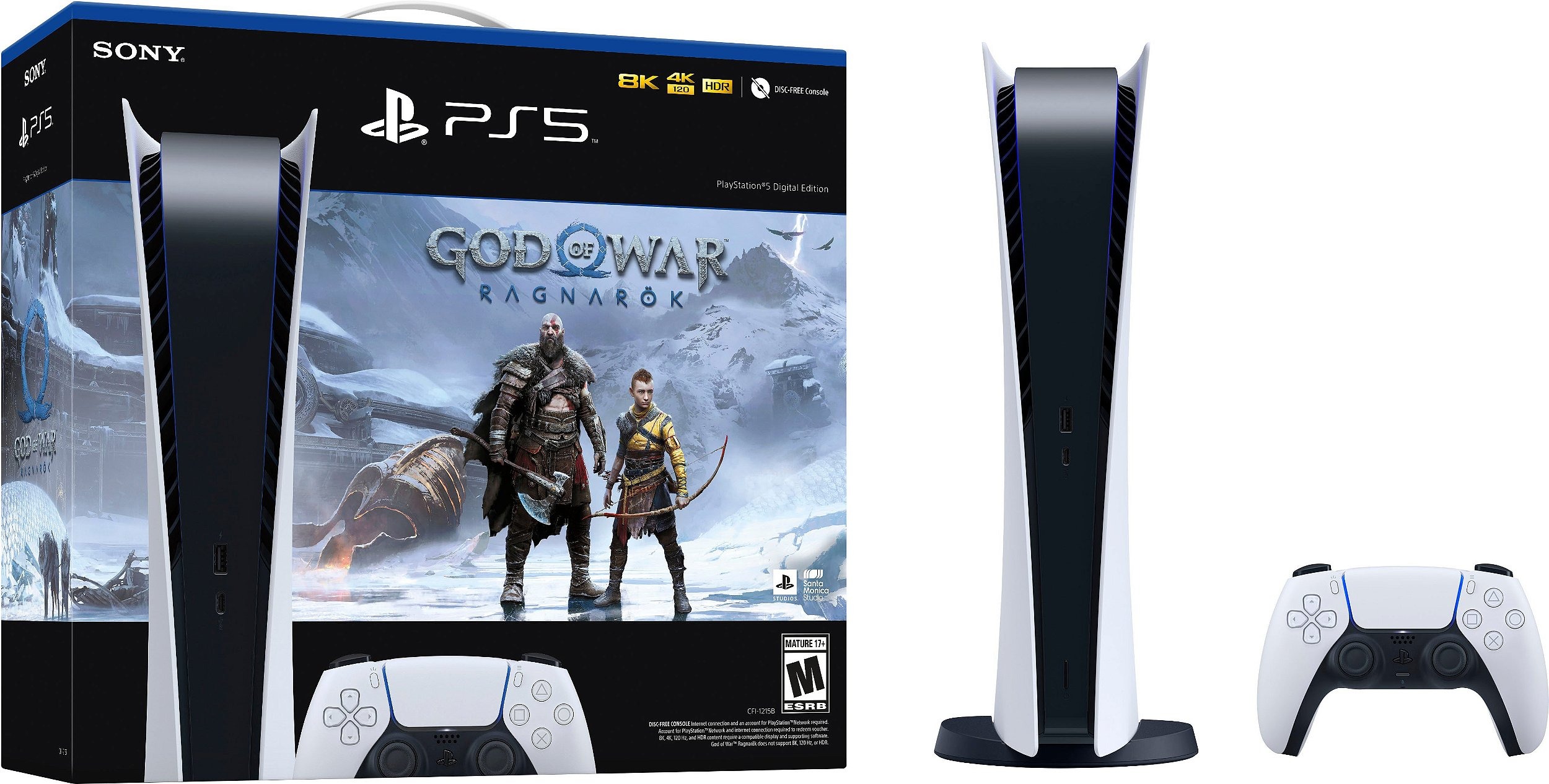 Consola Sony Playstation 5 Edição Digital 825GB + Jogo God Of War Ragnarök