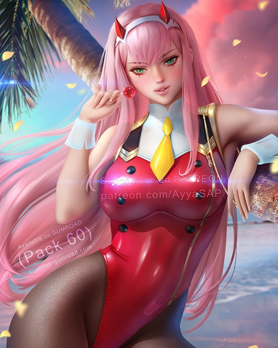 Fã de Darling in The Franxx fez uma ousada arte semi-realista da Zero Two