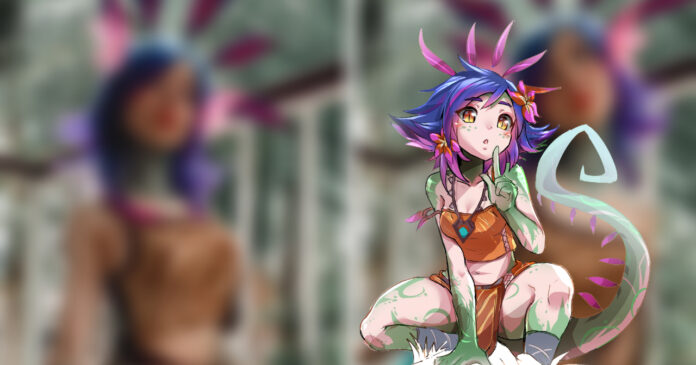 Modelo amandawelp surpreende com um cosplay impecável da encantadora Neeko de League of Legends