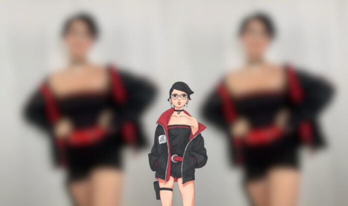 Modelo fez um impressionante cosplay do novo visual de Sarada em Boruto