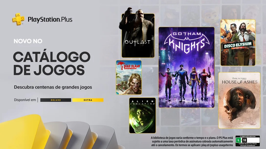 Catálogo de jogos da Ps Plus de outubro terá Gotham Knights, Disco Elysium e mais