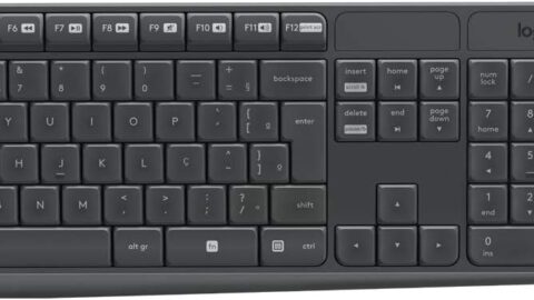 Combo Teclado e Mouse sem fio Logitech MK235 com Conexão USB, Pilhas Inclusas e Layout ABNT2