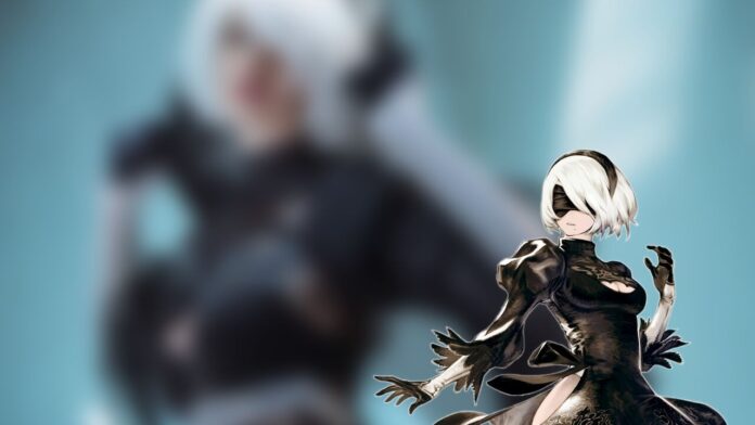 Modelo bellatrixaiden fez um sedutor cosplay da 2B de Nier Automata