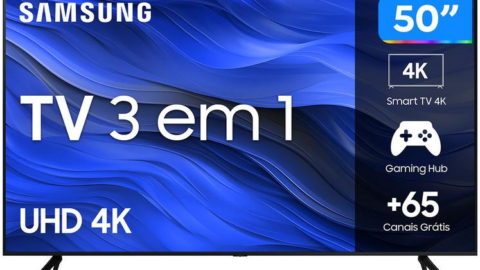 Smart TV 50” UHD 4K LED Samsung 50CU7700 - Wi-Fi Bluetooth Alexa 3 HDMI