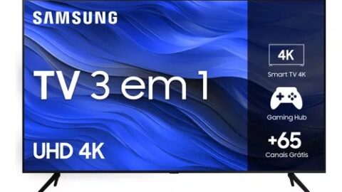 Smart Tv 43'' Crystal Uhd 4k 43cu7700 Preta Samsung Bivolt
