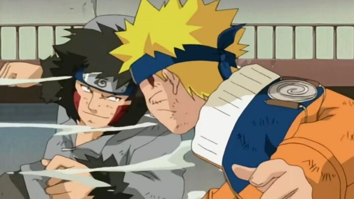 Em qual episódio ocorre a luta de Naruto contra Kiba?