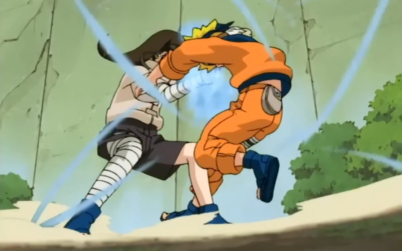 Em qual episódio ocorre a luta de Naruto contra Neji?