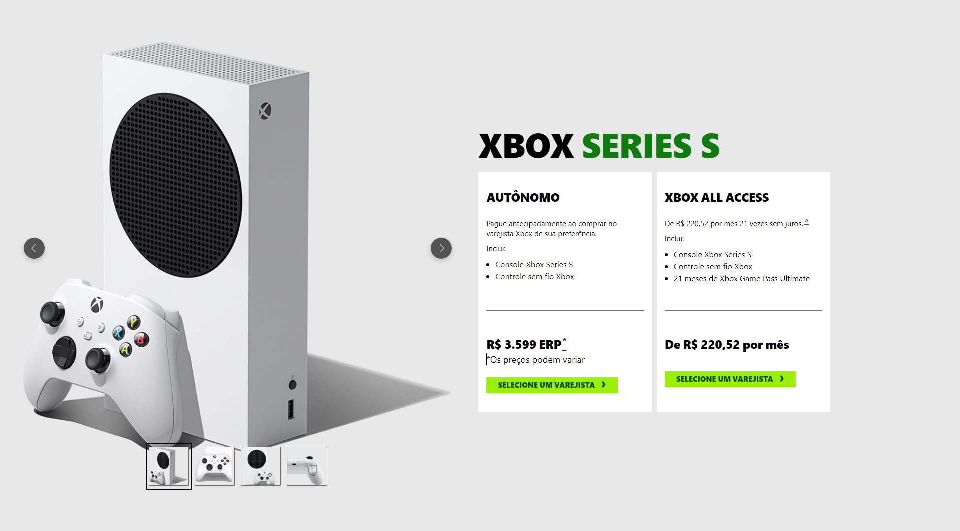 Microsoft aumenta preço do Xbox Series S no Brasil - Tecnologia - Estado de  Minas