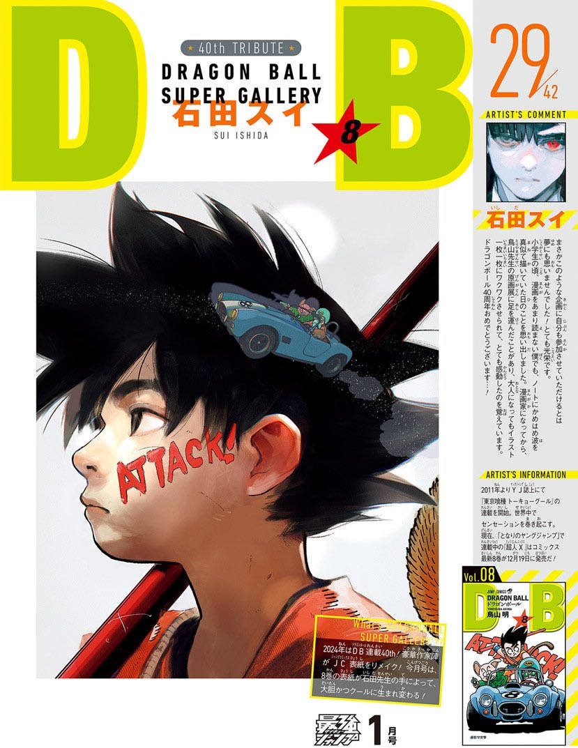 Autor de Tokyo Ghoul reimaginou uma das capas do mangá de Dragon Ball
