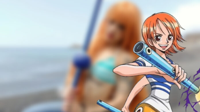 Modelo encanta com cosplay espetacular da encantadora Nami de One Piece