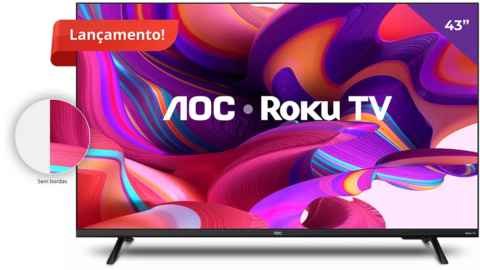 Smart Tv AOC 43'' Full Hd com Roku Tv