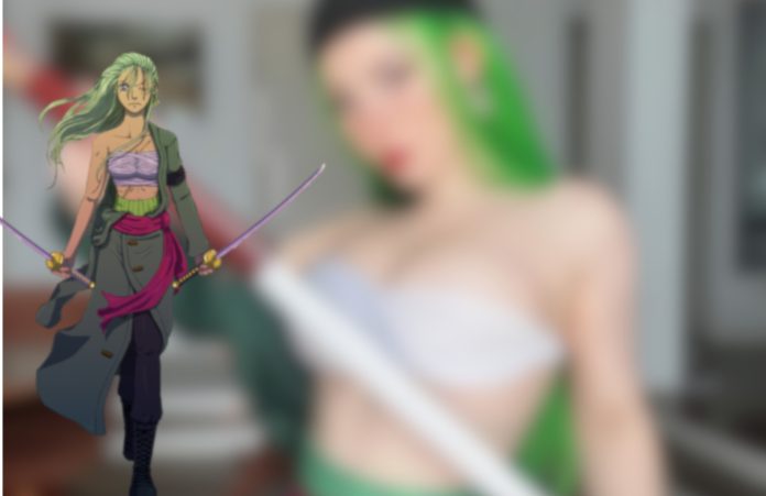 Brasileira fegalvao_ fez um ousado cosplay feminino do Zoro de One Piece