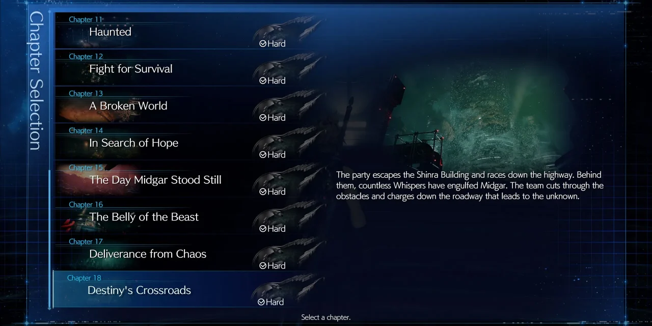 Final Fantasy 7 Rebirth - Lista de Capítulos