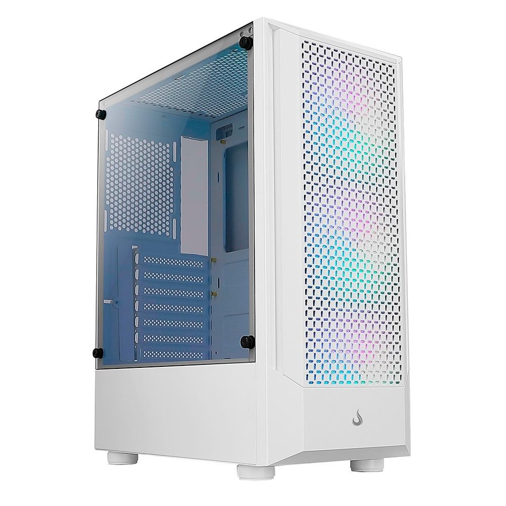 Gabinete Gamer Rise Mode Wave White Mid Tower Argb Atx Cooler