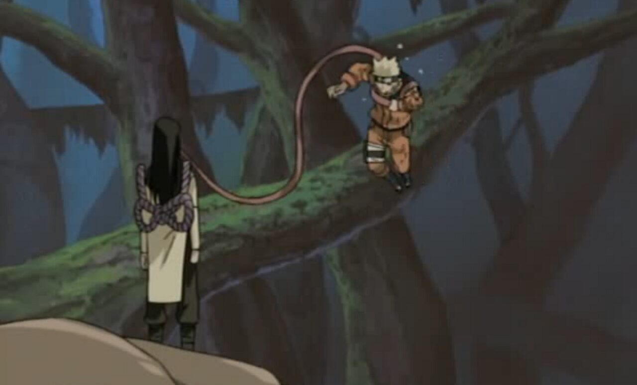 Naruto - Em qual episódio Naruto enfrenta Orochimaru pela primeira vez? 