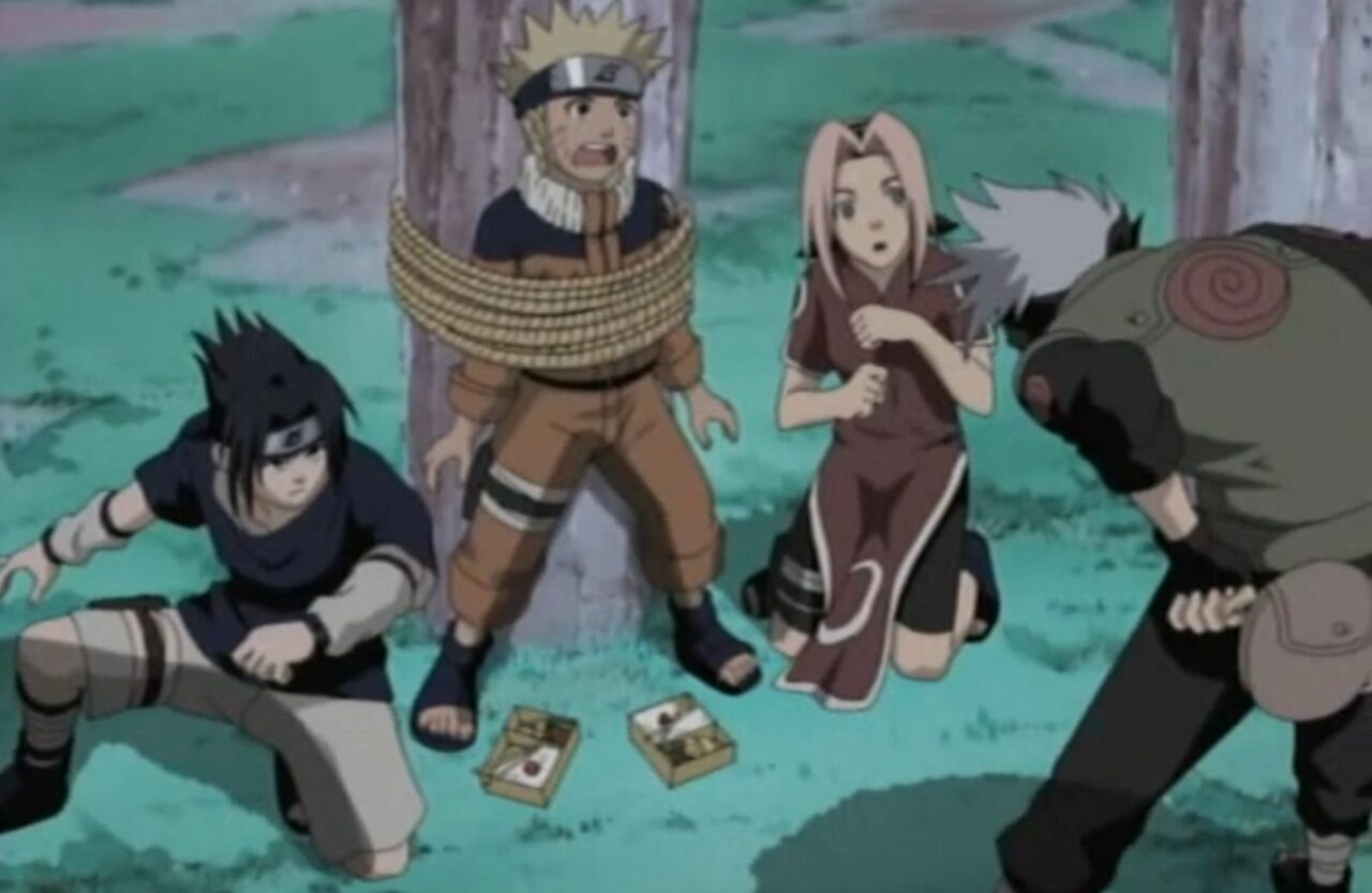 Naruto - Em qual episódio o Time 7 passa no teste de Kakashi?