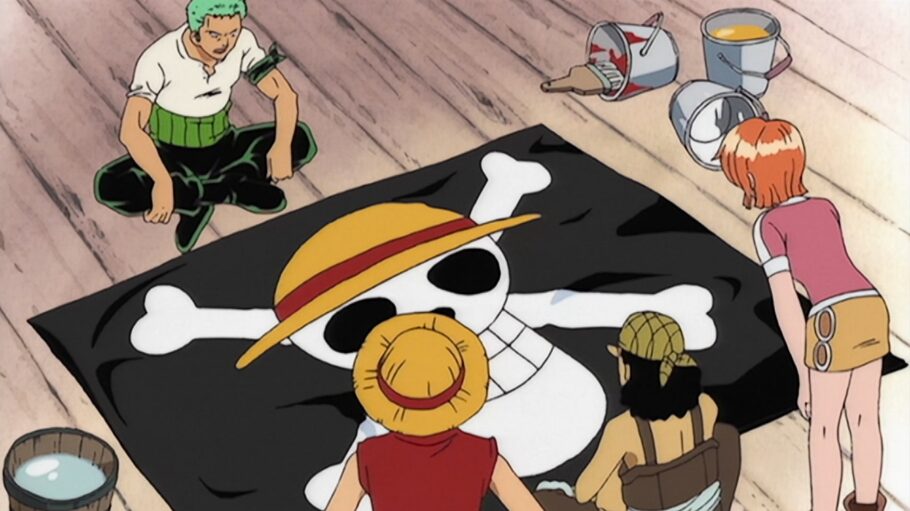 One Piece - Em qual episódio Usopp desenha a bandeira dos Chapéus de Palha?