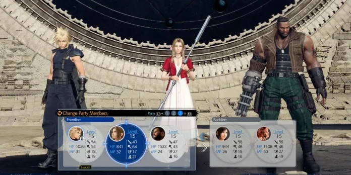 Final Fantasy 7 Rebirth - Como mudar os membros do grupo