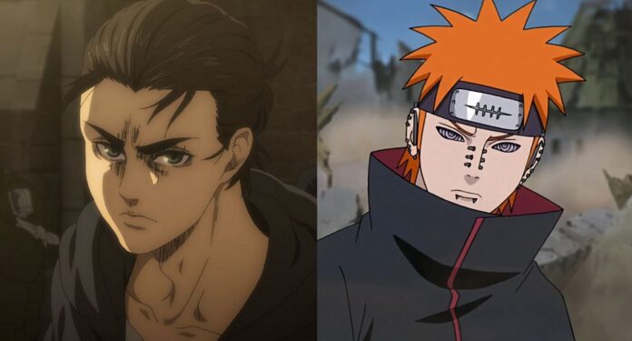 Artista imaginou como seria Eren de Attack on Titan como membro da Akatsuki de Naruto