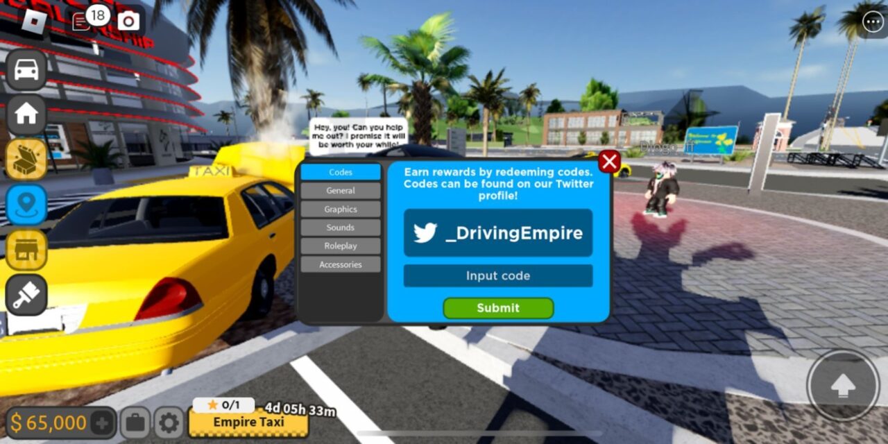 Roblox Driving Empire Códigos
