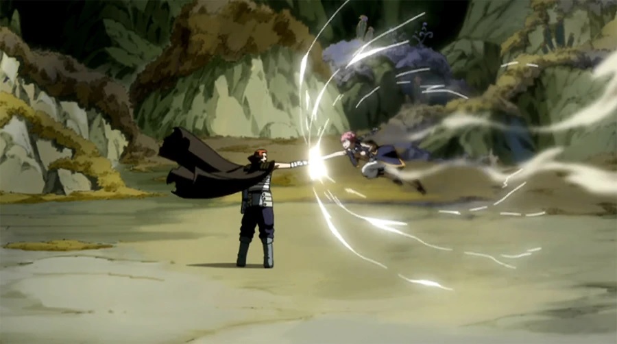 Em qual episódio de Fairy Tail Natsu luta contra Gildarts?