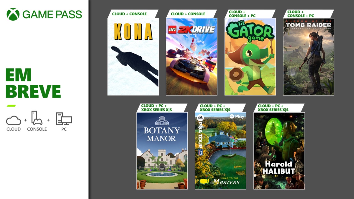 Shadow of the Tomb Raider, LEGO 2K Drive, EA Sports PGA Tour e mais chegam ao Xbox Game Pass esse mês