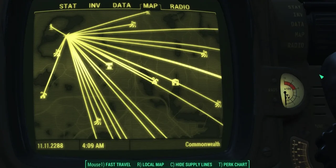 Fallout 4 - Como funcionam as linhas de suprimentos de assentamentos