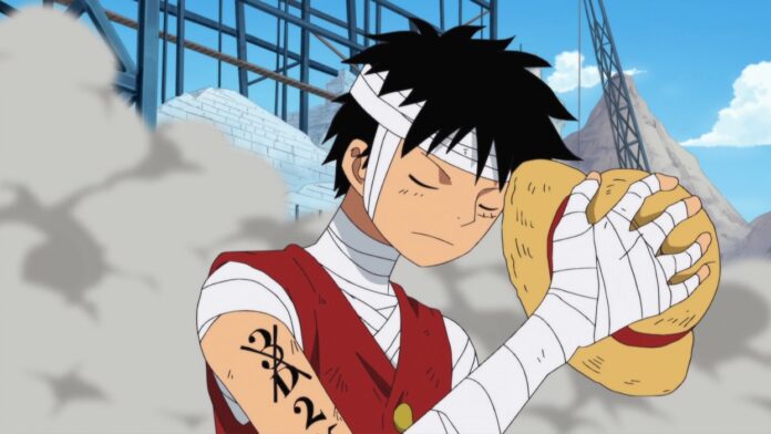 Em qual episódio de One Piece Luffy aparece com a marca 3D2Y?